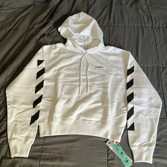 OFF-WHITE Diagonal Helvetica Oversized Hoodie White/Black